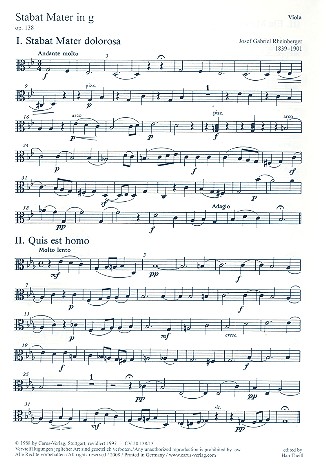 Stabat mater g-Moll op.138 fr gem Chor und Streichorchester Viola