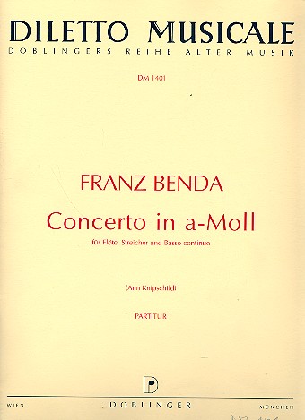 Konzert a-Moll für Flöte, Streicher und Bc Partitur