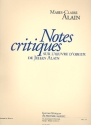 Notes critiques sur l'oeuvre d'orgue de Jehan Alain