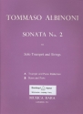 Sonata in D Major no.2 for trumpet and strings and Bc score and parts