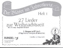 27 Lieder zur Weihnachtszeit Band 1 fr 4 Blser (Ensemble) 3. Stimme in B tief Violinschlssel