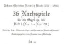 36 Nachspiele op.107 Band 1 (Nr.1-20) fr Orgel