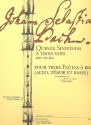 15 Sinfonias à 3 voix vol.2 (BWV787-801) pour 3 flutes à bec (ATB) partition et parties