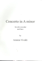 Concerto a minor RV108 for alto recorder, 2 violins and bc alto recorder