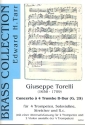 Concerto à 4 Trombe D-Dur G.25 für 4 Trompeten, (oder 2 Trp, 2 Violen), Solo-Violine, Streicher und Bc Partitur+Stimmen