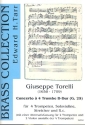 Concerto  4 Trombe D-Dur G.25 fr 4 Trompeten, (oder 2 Trp, 2 Violen), Solo-Violine, Streicher und Bc Partitur+Stimmen