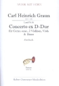 Konzert D-Dur Lund16 fr Horn, 2 Violinen, Viola und Bass Partitur