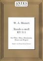 Rondo a-Moll KV511 fr Flte, Oboe, Klarinette, Horn und Fagott Partitur und Stimmen