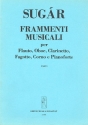 Frammenti musicali fr Flte, Oboe, Klarinette, Horn, Fagott und Klavier Stimmen