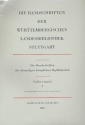 Die Handschriften der Wrttembergischen Landesbibliothek Stuttgart Reihe 2 Band 6 Codices musici Band 3