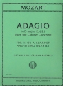 Adagio d major KV622 for b flat or a clarinet and string quartet parts