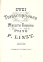 2 Transcriptionen aus Mozarts Requiem fr Klavier (Verlagskopie)