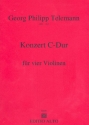Konzert C-Dur für 4 Violinen Partitur und Stimmen