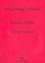 Konzert C-Dur fr 4 Violinen Partitur und Stimmen