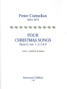 4 Christmas Songs op.8 nos.1,2,5,6 for voice, clarinet and piano (en/dt)