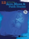 12 medium-easy Jazz, Blues and Funk Studies (+CD) for bass clef instruments