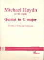 Qunitet G major for 2 violins, 2 violas and violoncello score and parts
