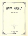 Hava nagila for 4 recorders (SATB) score and parts