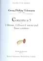 Concerto  5 fr 2 Hrner, 2 Oboen d'amour und Bc Partitur und Stimmen