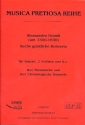 6 Geistliche Konzerte fr Sopran, 2 Violinen und bc Partitur und Stimmen