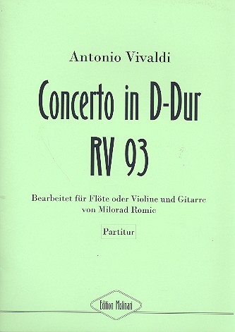 Konzert D-Dur RV93  fr Flte (Violine) und Gitarre Partitur und Stimmen
