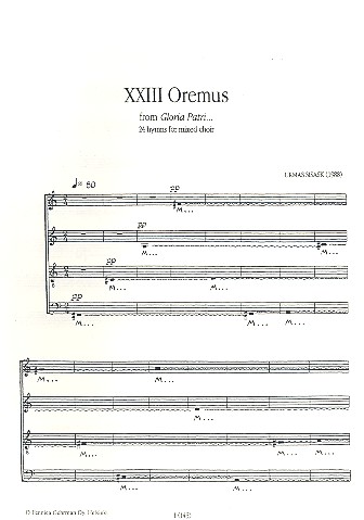 Oremus for mixed chorus a cappella score