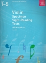 Specimen Sight-Reading Tests Grades 1-5 for violin