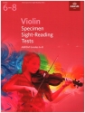 Specimen Sight-Reading Tests Grades 6-8 for violin