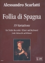 Follia di Spagna for treble recorder (flute) and keyboard (cello ad lib)
