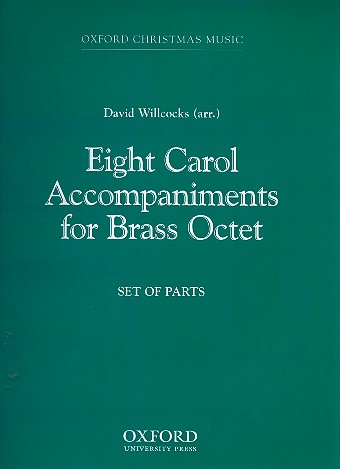 8 Carol Accompaniments for 4 trumpets, 3 trombones, tuba and percussion score and parts