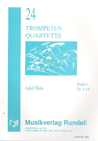 24 Quartette Band 1 (Nr.1-12) fr 4 Trompeten Partitur und Stimmen