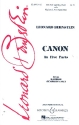 Kanon in fnf Teilen fr Knabenchor (5 Stimmen) und Klavier Chorpartitur