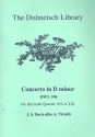Concerto d minor BWV596 for 4 recorders (S/AATB) score and parts