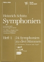 Sinfonien zu 3 Stimmen Band 1 24 Sinfonien für 2 Trompeten, Posaune und Orgel , Partitur