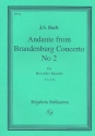Andante from Brandenburg Concerto no.2 for 4 recorders (SAAB) score and parts