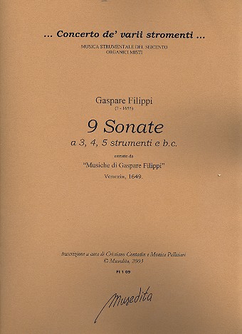 9 Sonate a 3-5 strumenti e Bc partitura