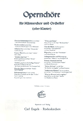 Chor der Jger fr Mnnerchor und Klavier Partitur