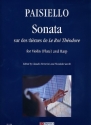 Sonata sur des thmes de Le roi Thodore for violin (flute) and harp score and part