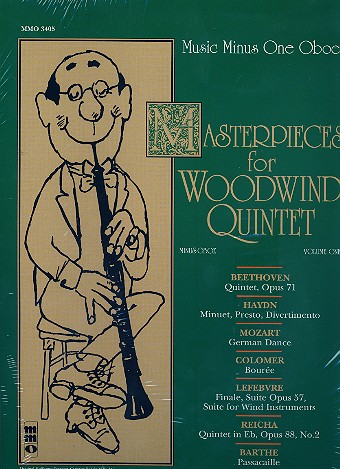 Music minus one Oboe (+CD) Masterpieces for woodwind quintet