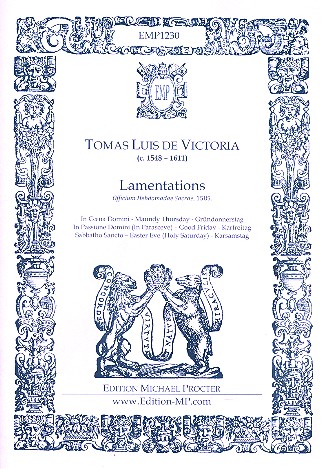 Lamentations fr 4-5 Stimmen (gem Chor) a cappella Partitur