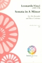 Sonata in a Minor for alto recorder and Bc score and parts (Bc realized)