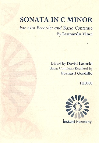 Sonata c minor for alto recorder and bc score and parts (Bc realized)