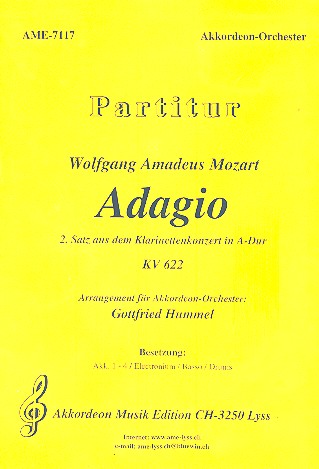 Adagio KV622 fr Akkordeonorchester Partitur