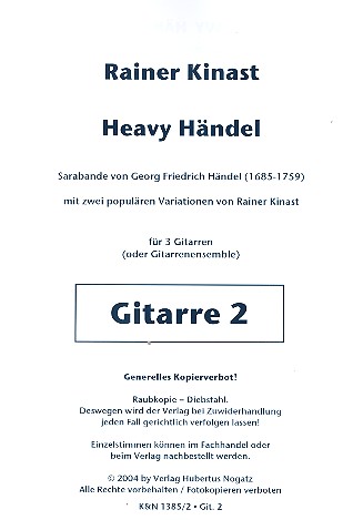 Heavy Hndel fr 3 Gitarren (Ensemble) Gitarre 2