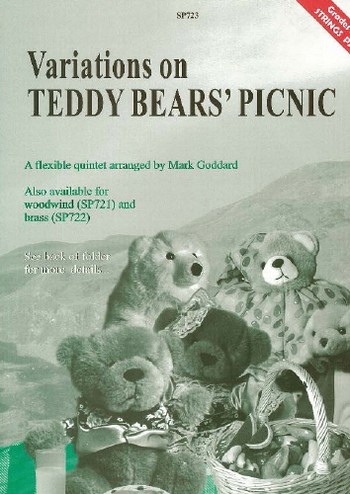 Variations on Teddy Bears' Picnic for flexible ensemble score and parts for string instruments