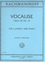 Vocalise op.34,14 for clarinet and piano