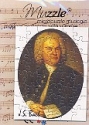 Muzzle Portrait Bach - Puzzle Mini-Puzzle 6x8cm, 48 Teile, mit Umschlag, Rckseite beschreibbar
