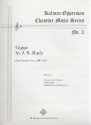 Gigue from Partita no.3 BWV827 for clarinet (violin), viola and violoncello (bassoon) score and parts