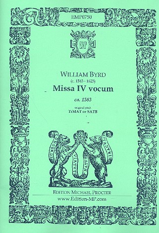 Missa 4 vocum for mixed chorus a cappella score