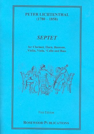 Septett for clarinet, horn, bassoon, violin, viola, violoncello and bass score and parts